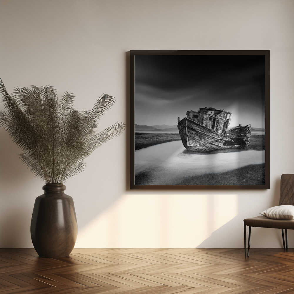 Desolate Shipwreck Art Print UK — Dark Moody Calm Wall Art — Bedroom — Wall It All Prints