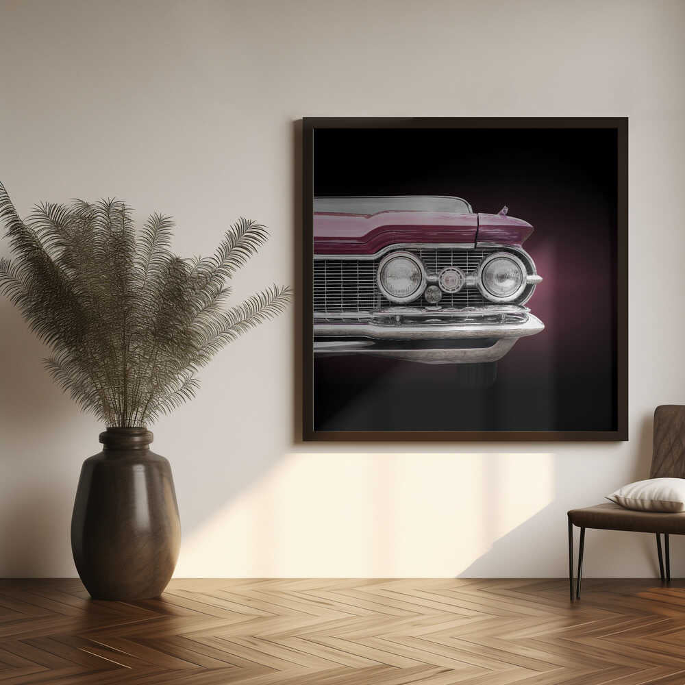 Classic Purple Car Front Art Print UK — Vintage Vibrant Wall Art — Living Room — Wall It All Prints