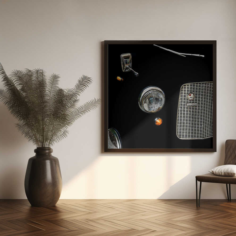 Classic Car Details Art Print UK — Vintage Vibrant Wall Art — Living Room — Wall It All Prints