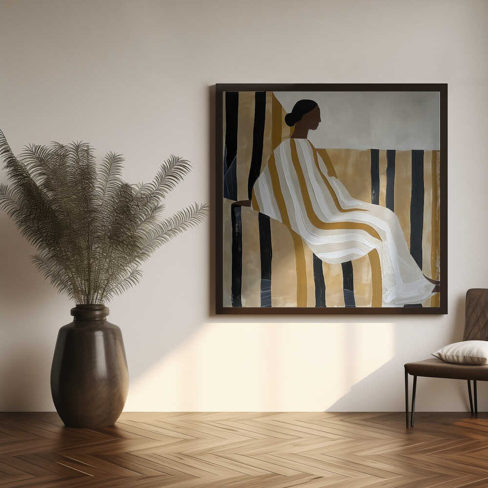 Elegant Striped Woman Art Print UK — Abstract Minimal Wall Art — Office — Wall It All Prints
