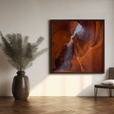 Sunlit Slot Canyon Art Print UK — Dark Moody Warm Wall Art — Living Room — Wall It All Prints