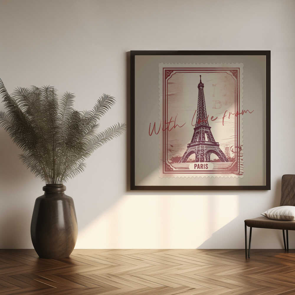 Vintage Paris Eiffel Tower Art Print UK — Vintage Vibrant Wall Art — Living Room — Wall It All Prints
