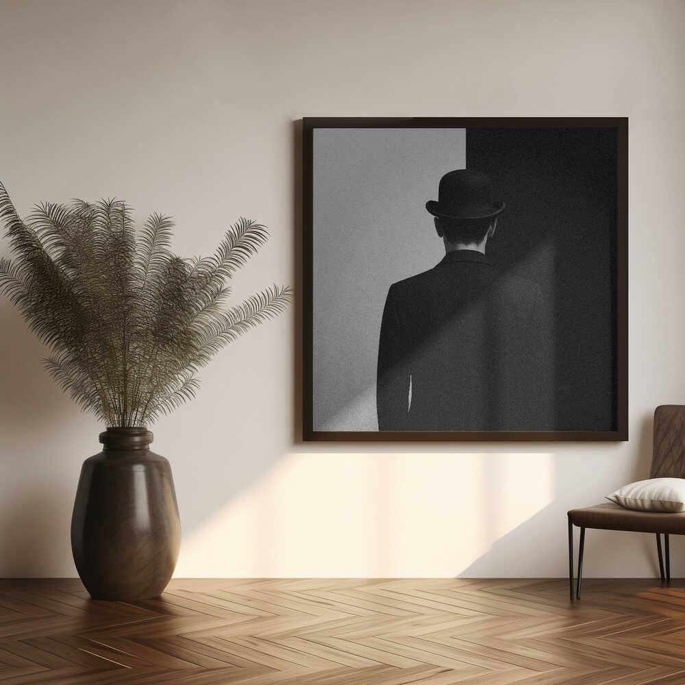 Bowler Hat Gentleman Art Print UK — Dark Moody Dark Wall Art — Office — Wall It All Prints