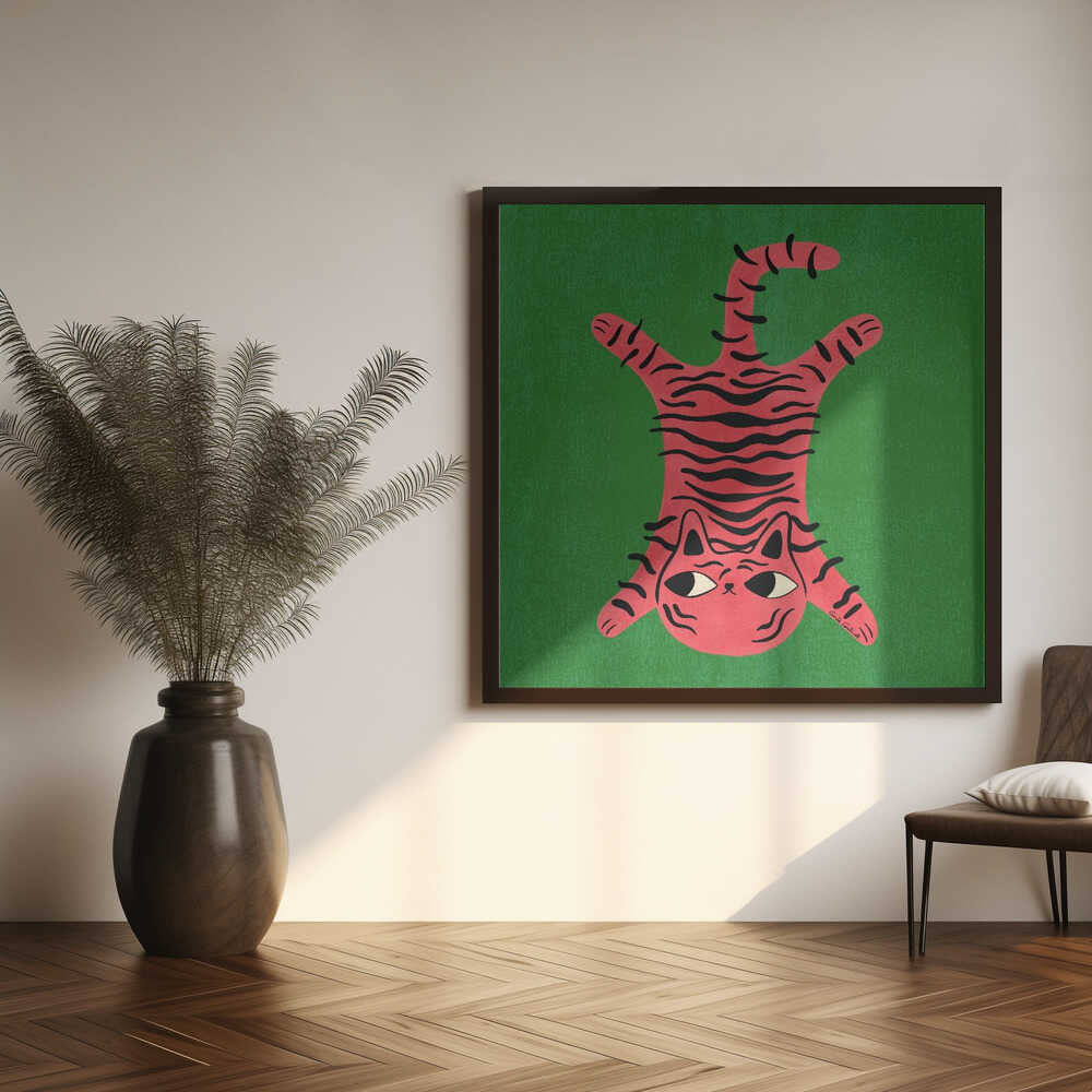 Cat Rug Art Print UK — Abstract Minimal Wall Art — Living Room — Wall It All Prints