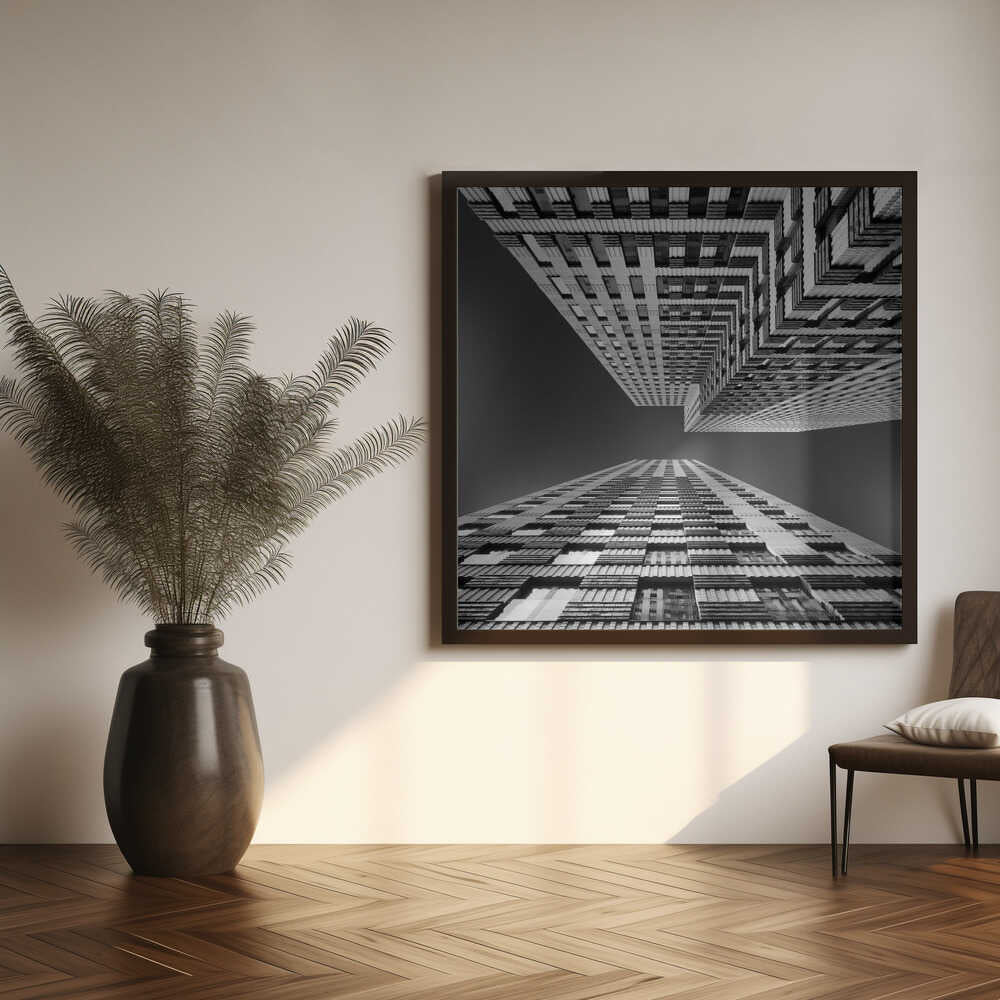 Modern Urban Geometry Art Print UK — Abstract Dark Wall Art — Living Room — Wall It All Prints
