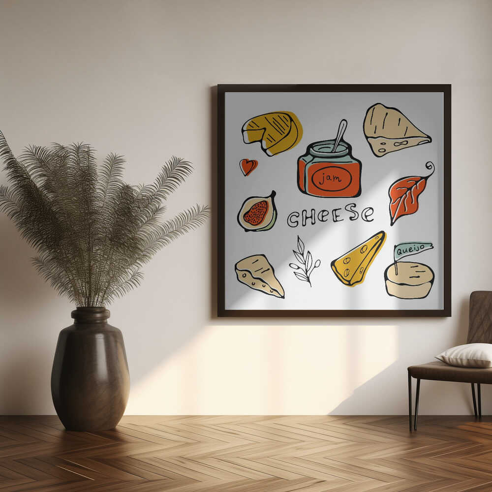 Delicious Cheese and Jam Art Print UK — Abstract Vibrant Wall Art — Kitchen — Wall It All Prints