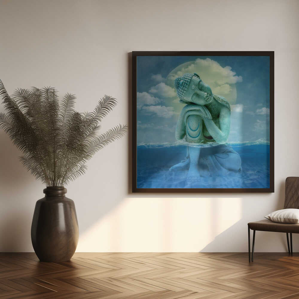 Serene Buddha Moonlit Water Marja van den Hurk