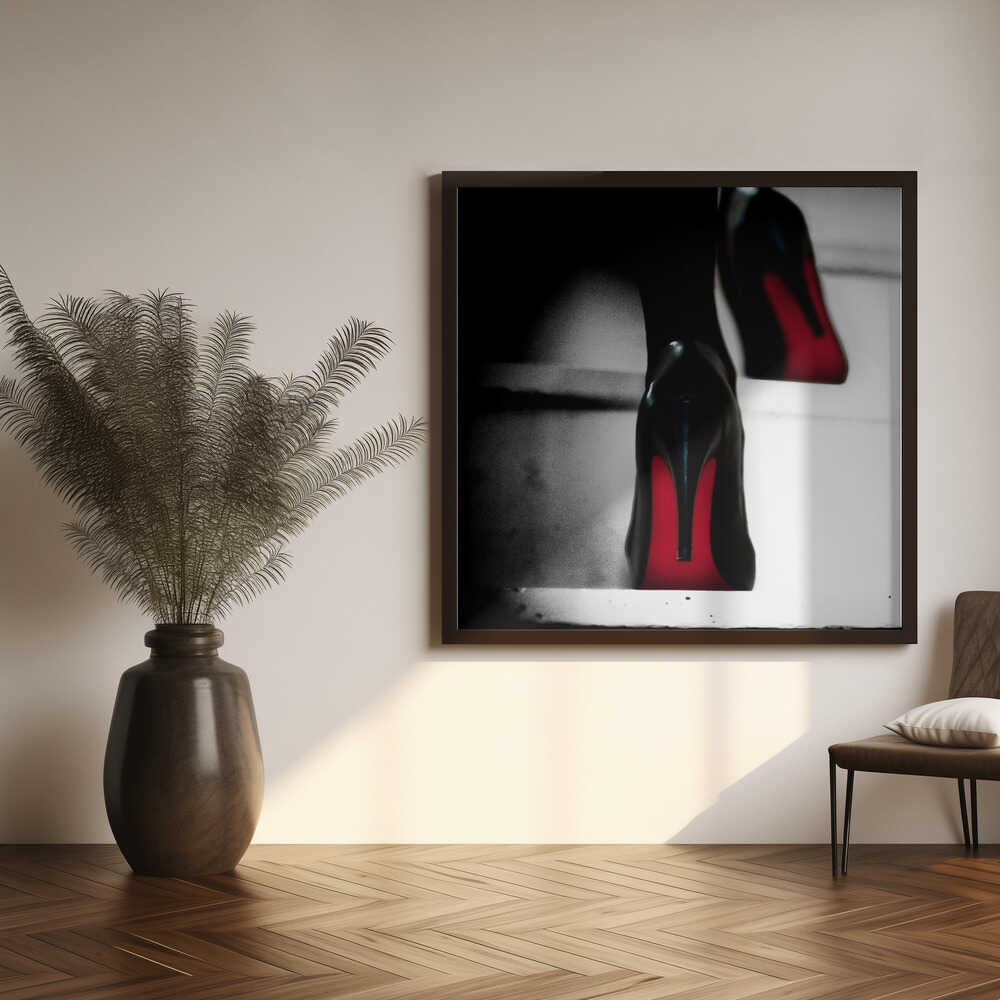 Red Soles Steps Art Print UK — Dark Moody Vibrant Wall Art — Living Room — Wall It All Prints