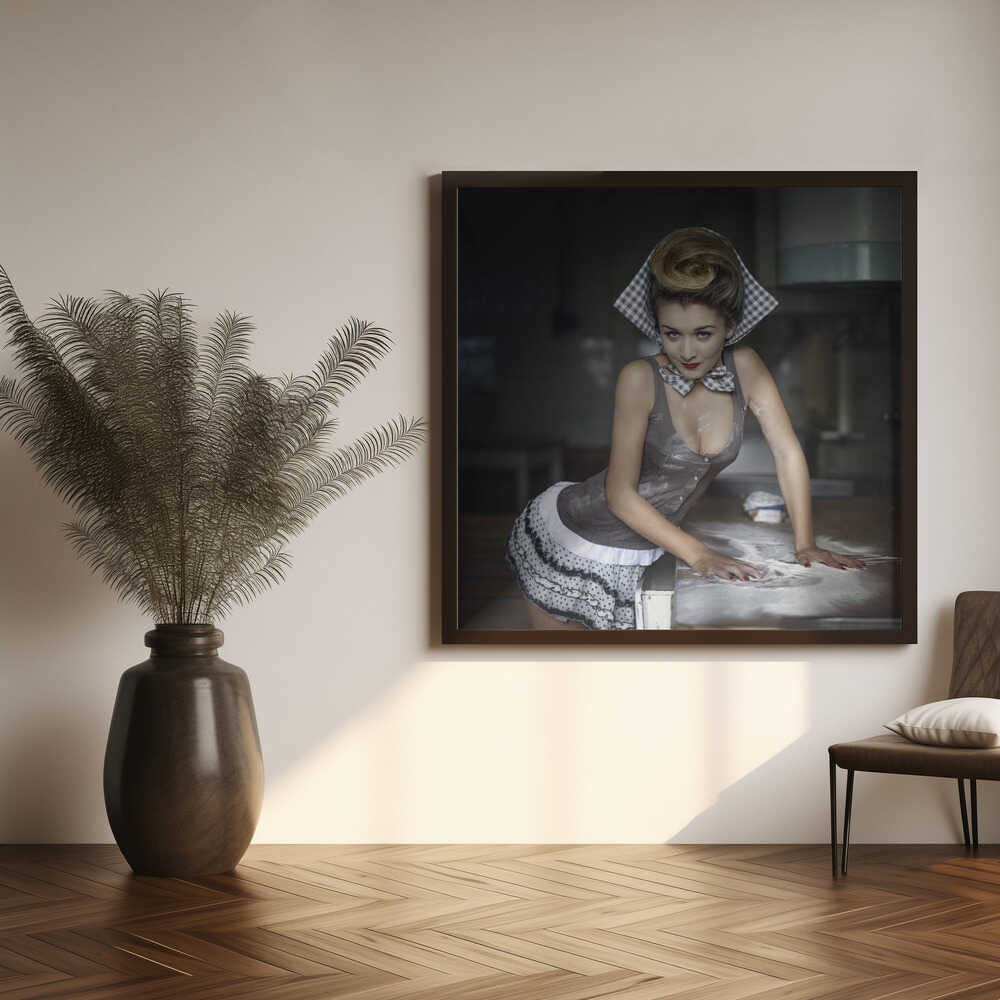 Charming Retro Baker Art Print UK — Portrait Vibrant Wall Art — Kitchen — Wall It All Prints