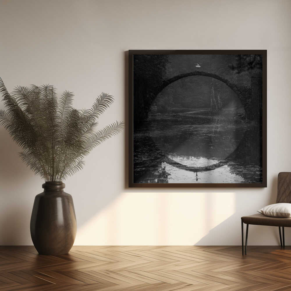Graceful Ballerina Bridge Reflection Art Print UK — Dark Moody Dark Wall Art — Living Room — Wall It All Prints