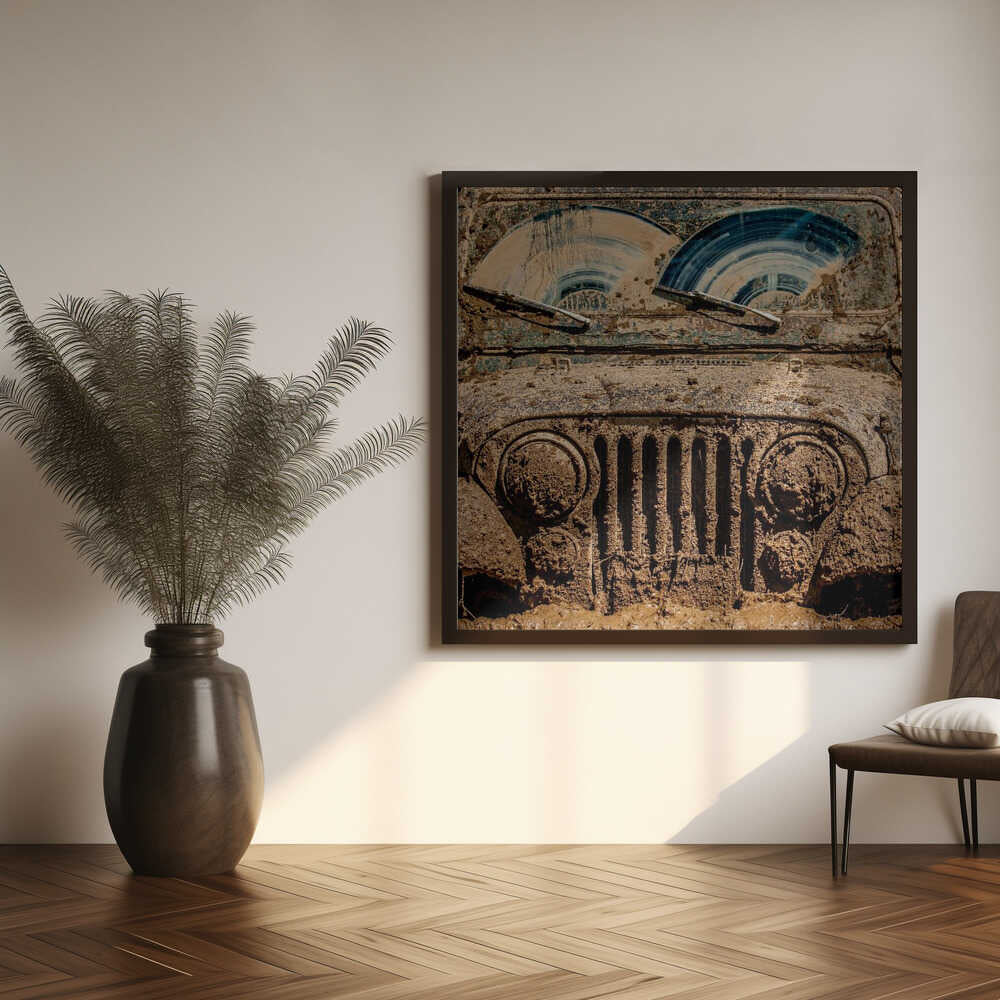 Muddy Jeep Adventure Art Print UK — Vintage Vibrant Wall Art — Living Room — Wall It All Prints