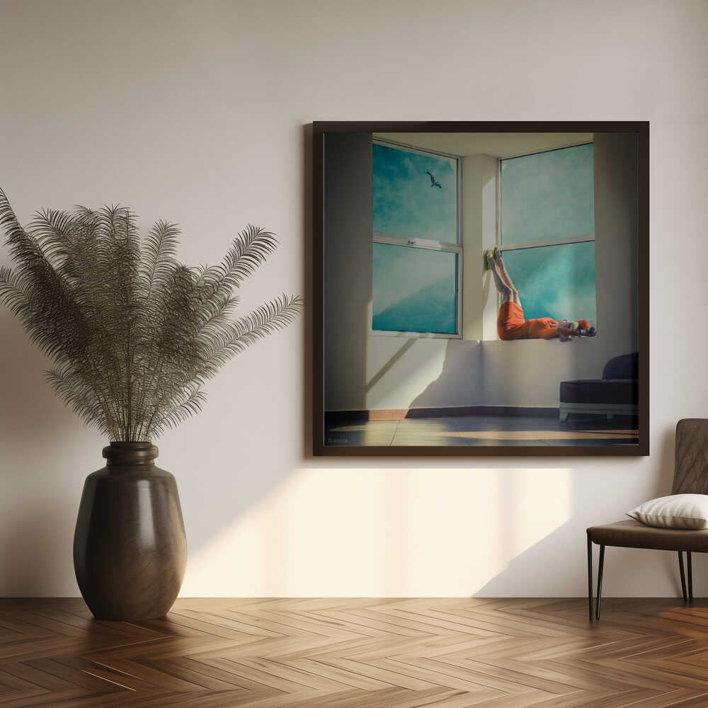 Legs Up Window View Art Print UK — Dark Moody Vibrant Wall Art — Bedroom — Wall It All Prints