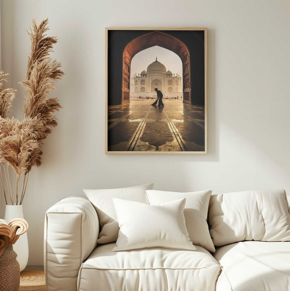 Taj Mahal Morning Light Art Print UK — Landscape Calm Wall Art — Living Room — Wall It All Prints