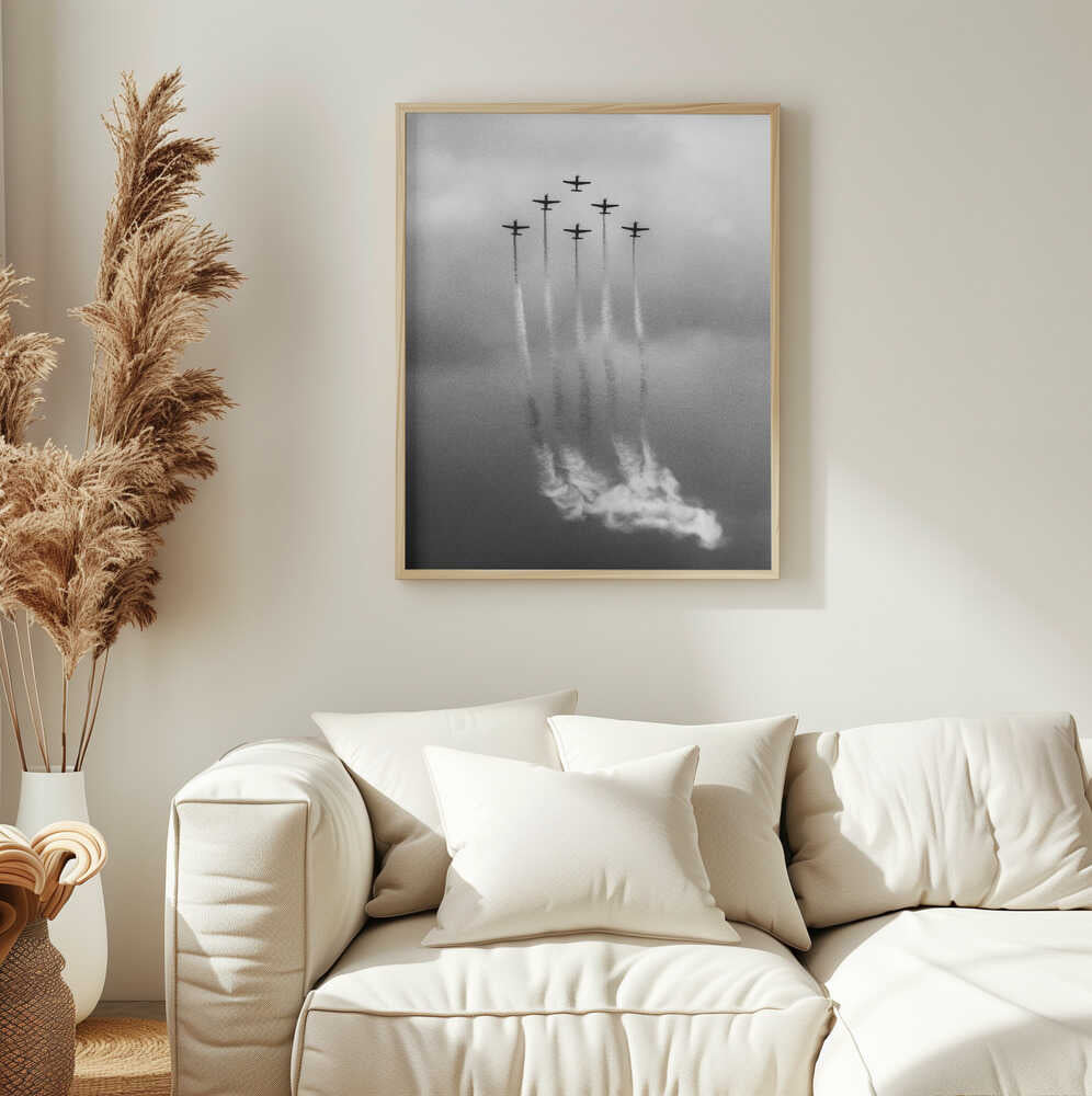 Formation Smoke Trails Art Print UK — Dark Moody Dark Wall Art — Living Room — Wall It All Prints