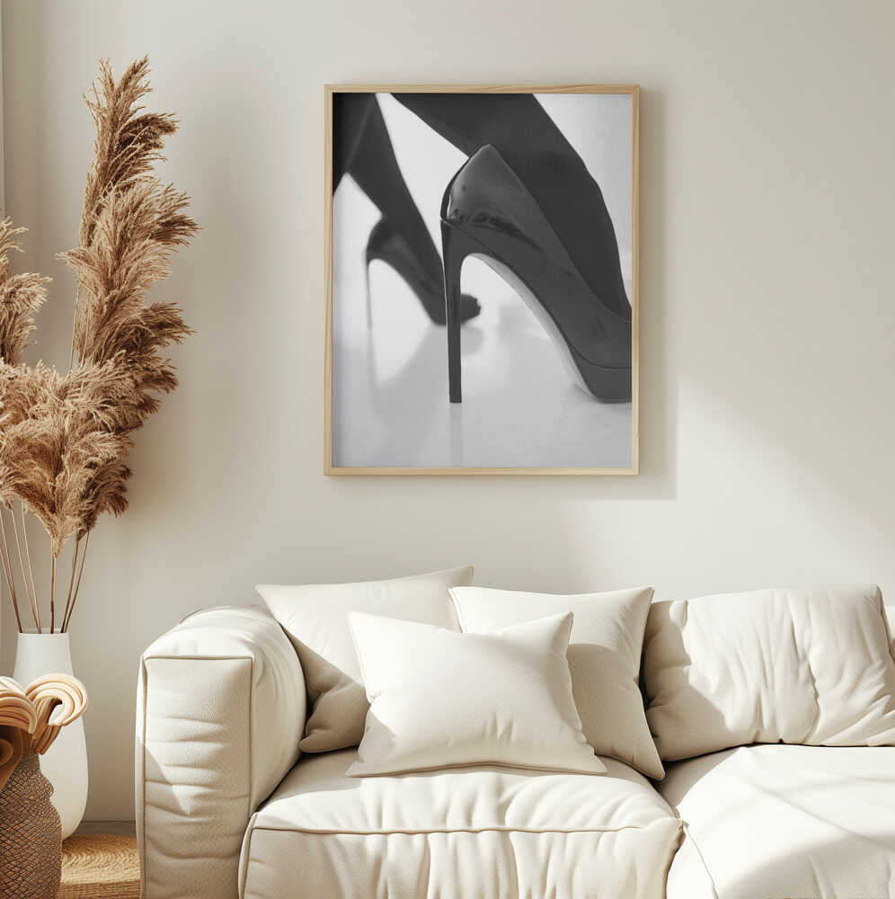 Elegant Black Heels Art Print UK — Dark Moody Dark Wall Art — Living Room — Wall It All Prints