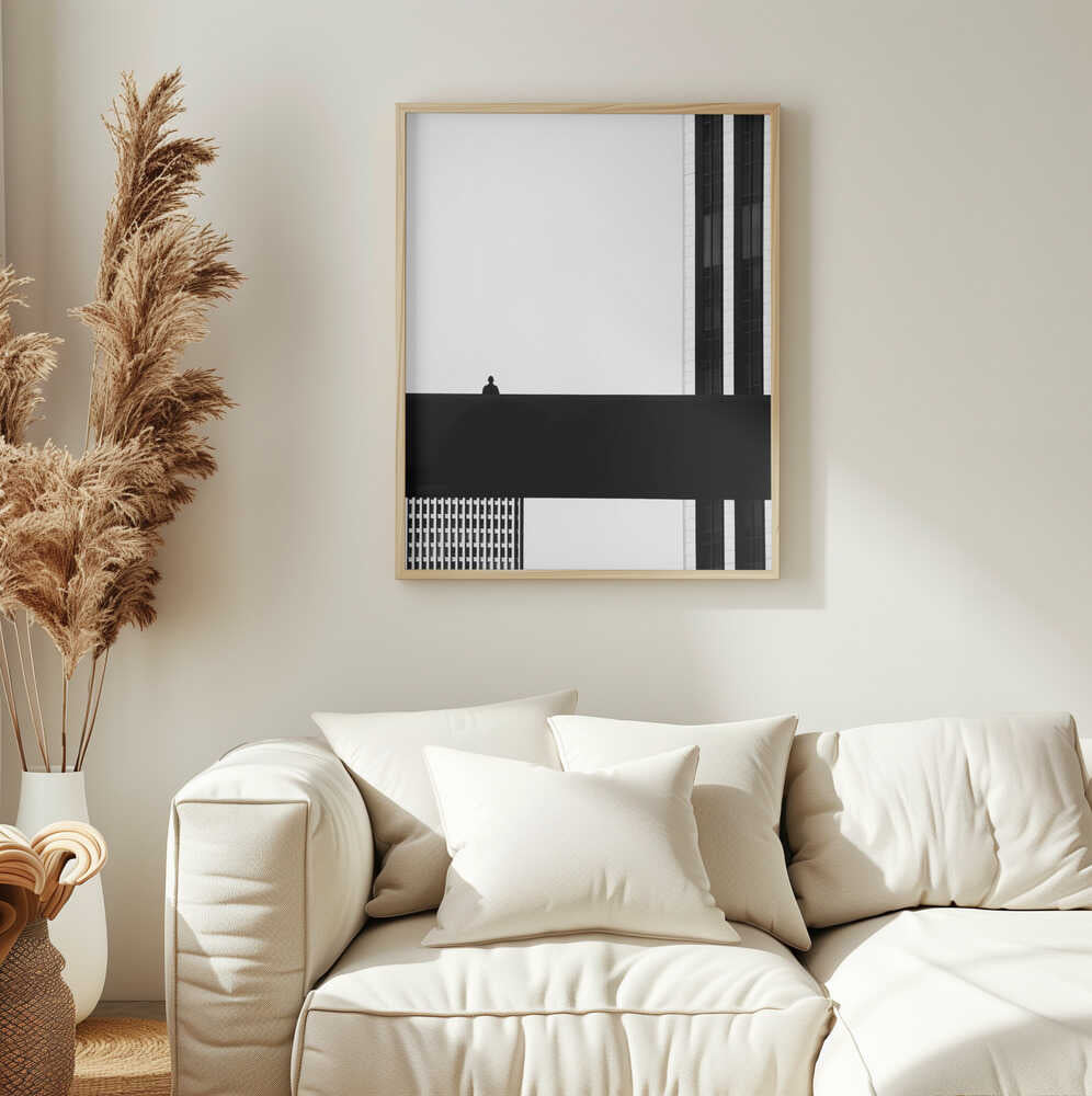 Urban Silhouette Lines Art Print UK — Abstract Dark Wall Art — Bathroom — Wall It All Prints
