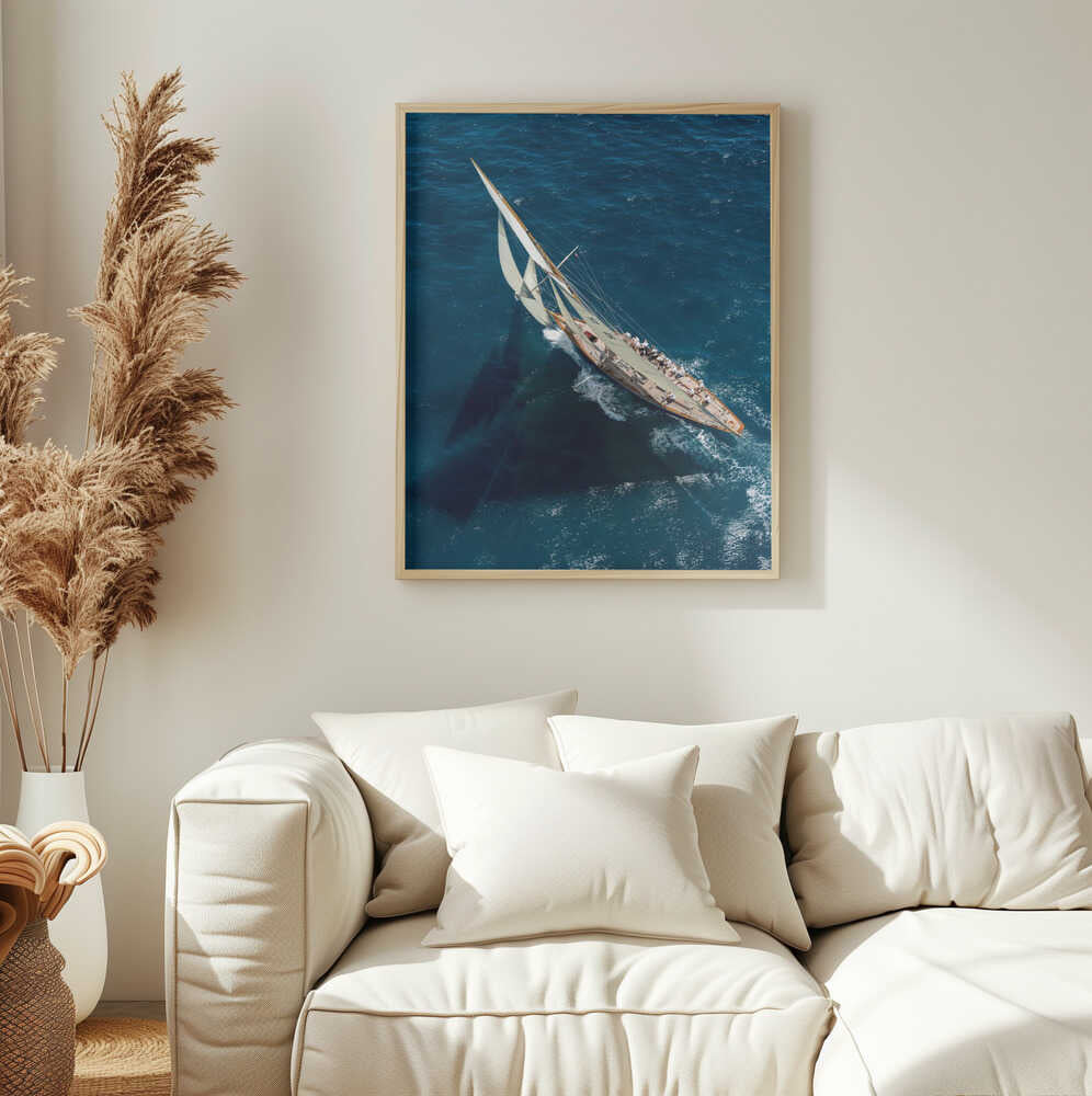 Majestic Ocean Sailboat Art Print UK — Dark Moody Dark Wall Art — Living Room — Wall It All Prints