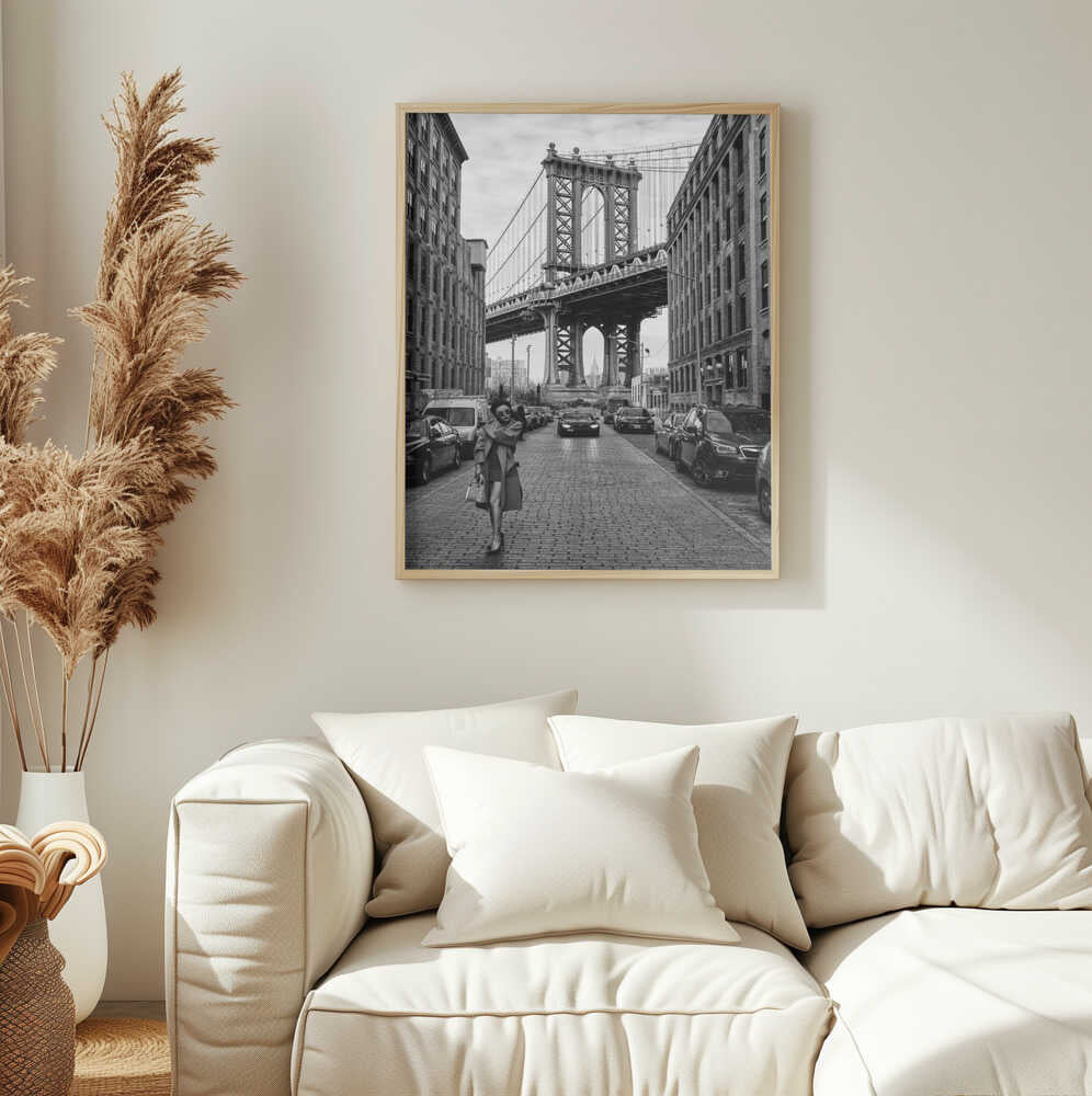 Manhattan Bridge Urban Style Art Print UK — Portrait Dark Wall Art — Living Room — Wall It All Prints