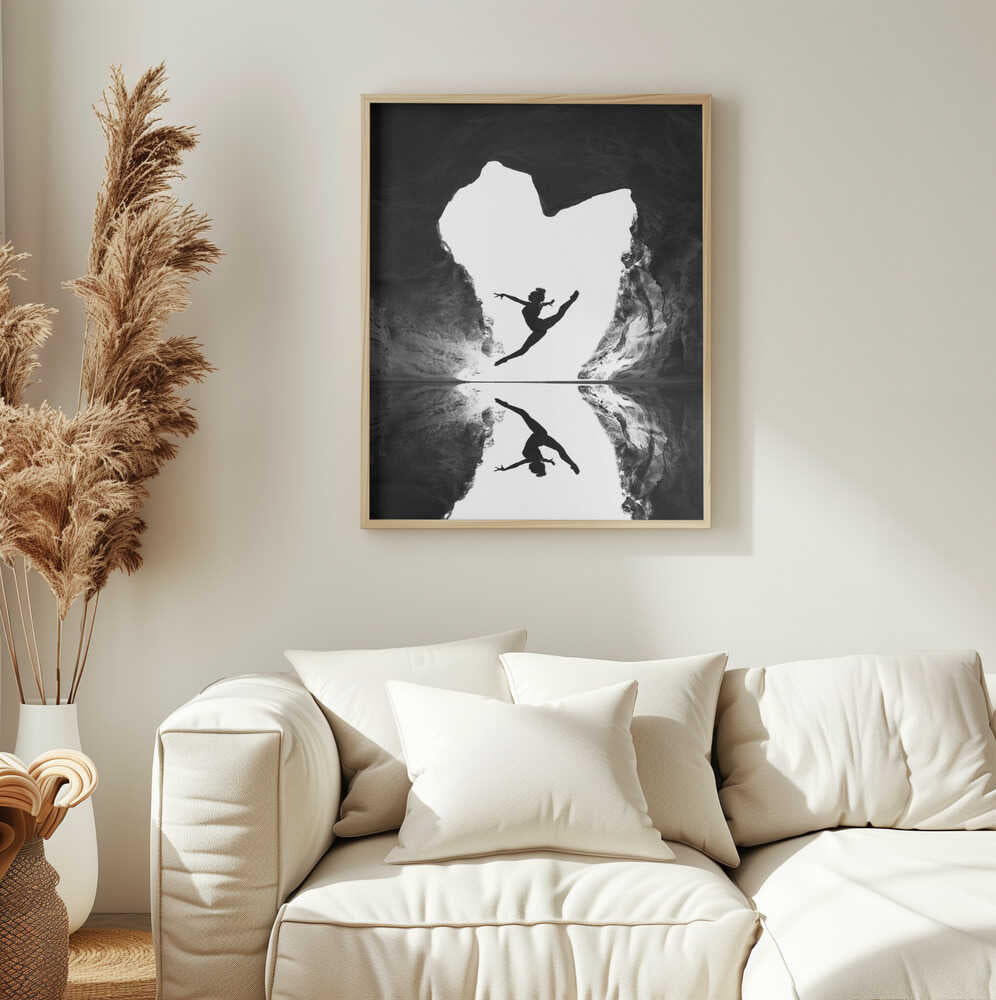 Dancer In Cave Reflection Art Print UK — Japanese Dark Wall Art — Living Room — Wall It All Prints
