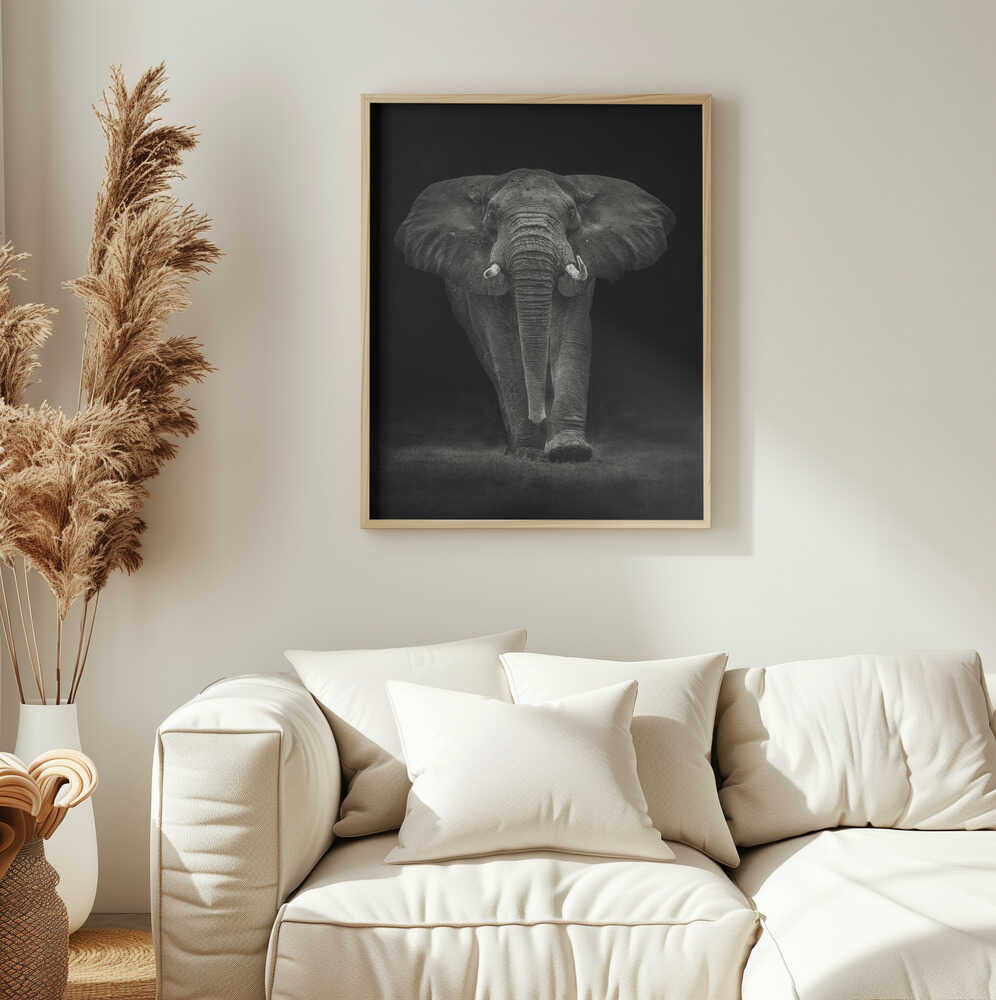 Majestic Elephant Walk Art Print UK — Dark Moody Dark Wall Art — Living Room — Wall It All Prints