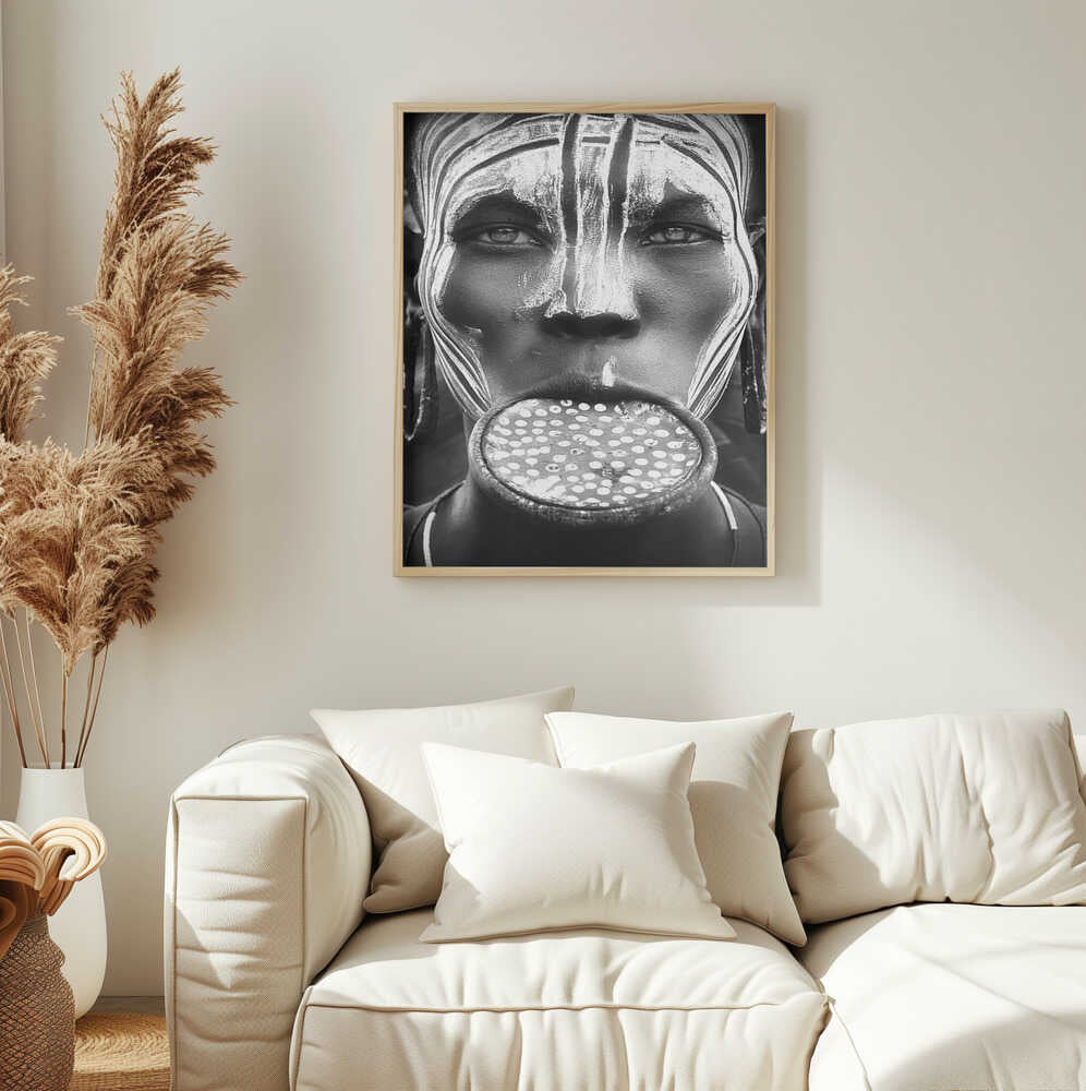 Intense Tribal Adornment Art Print UK — Portrait Dark Wall Art — Living Room — Wall It All Prints