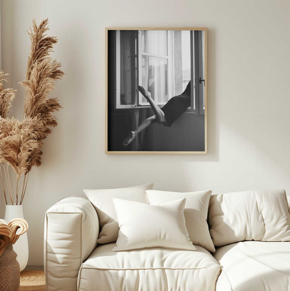 Graceful Legs Open Window Art Print UK — Dark Moody Dark Wall Art — Office — Wall It All Prints
