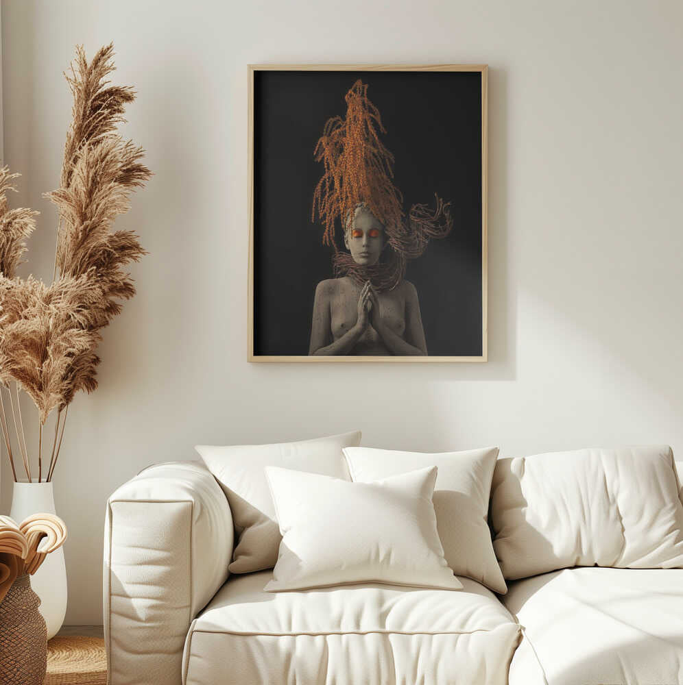 Earthy Serenity Portrait Art Print UK — Botanical Calm Wall Art — Bedroom — Wall It All Prints