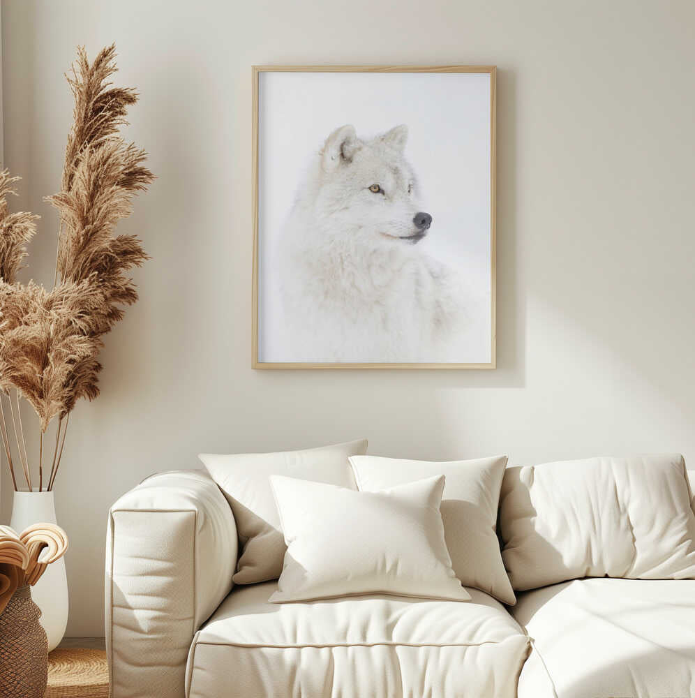 Majestic Arctic Wolf Art Print UK — Portrait Calm Wall Art — Bedroom — Wall It All Prints