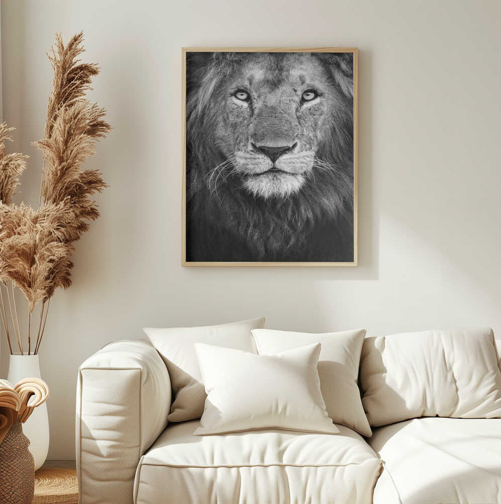 Majestic Lion Portrait Art Print UK — Portrait Dark Wall Art — Living Room — Wall It All Prints