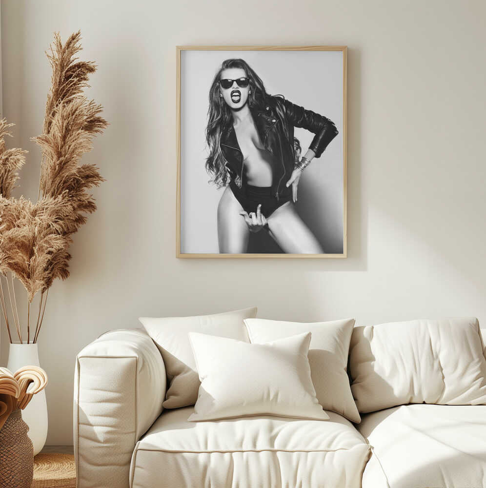 Edgy Rocker Attitude Art Print UK — Portrait Vibrant Wall Art — Living Room — Wall It All Prints