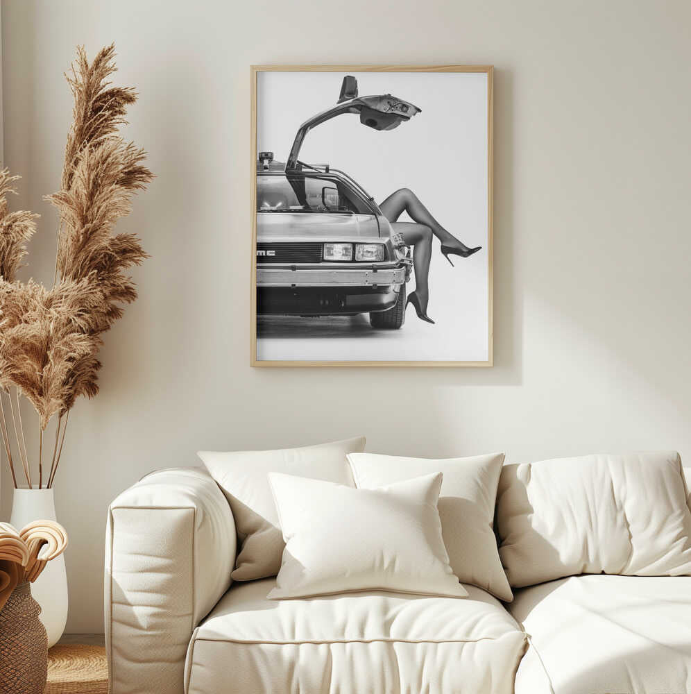 Retro Car Heels Art Print UK — Portrait Vibrant Wall Art — Living Room — Wall It All Prints