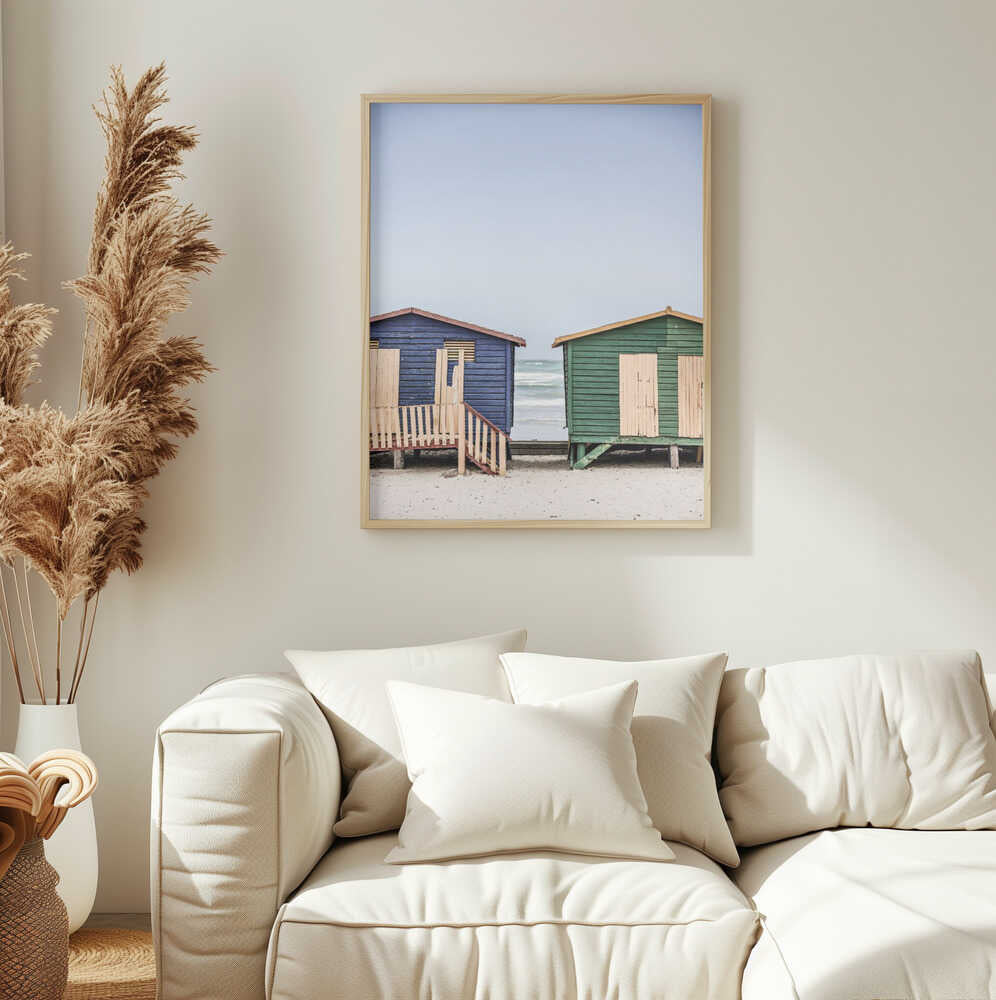 Coastal Huts Harmony Art Print UK — Landscape Calm Wall Art — Bedroom — Wall It All Prints