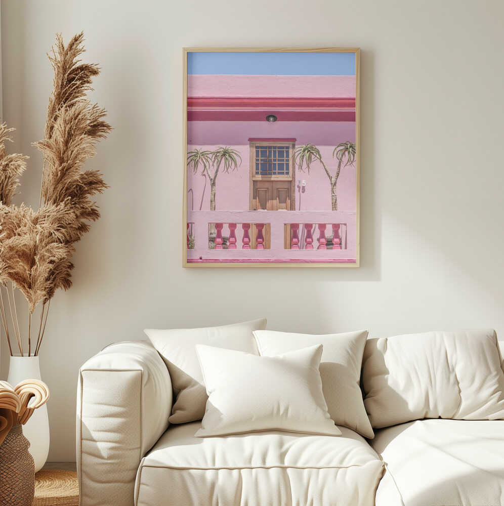 Peachy Facade Art Print UK — Botanical Vibrant Wall Art — Living Room — Wall It All Prints