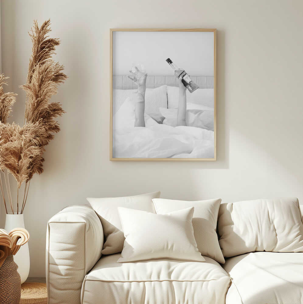 Morning Drink In Bed Art Print UK — Portrait Vibrant Wall Art — Bedroom — Wall It All Prints