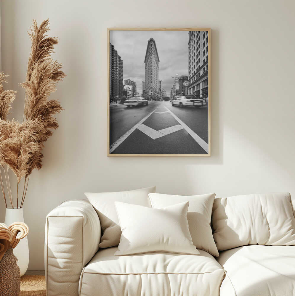 Iconic Flatiron City Motion Art Print UK — Vintage Dark Wall Art — Living Room — Wall It All Prints