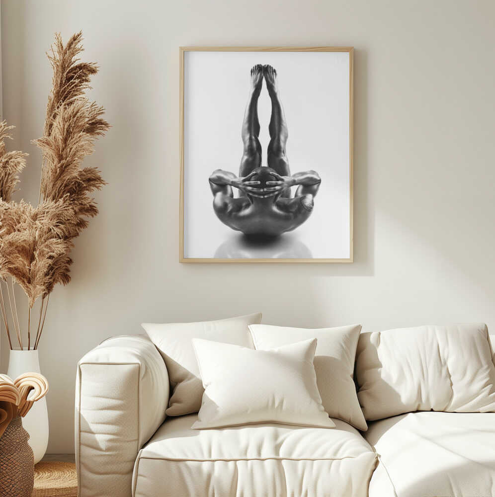 Upward Strength Pose Art Print UK — Dark Moody Dark Wall Art — Bathroom — Wall It All Prints