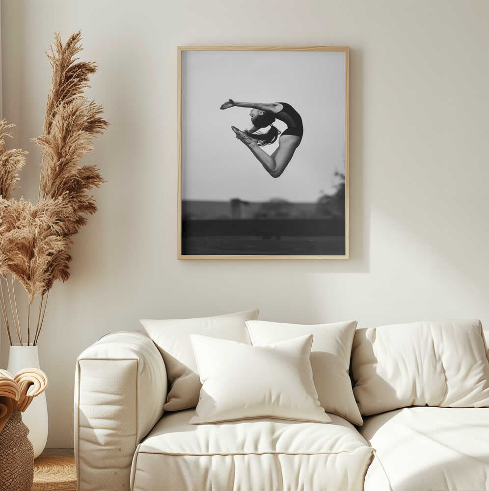 Graceful Ballet Leap Art Print UK — Portrait Dark Wall Art — Living Room — Wall It All Prints