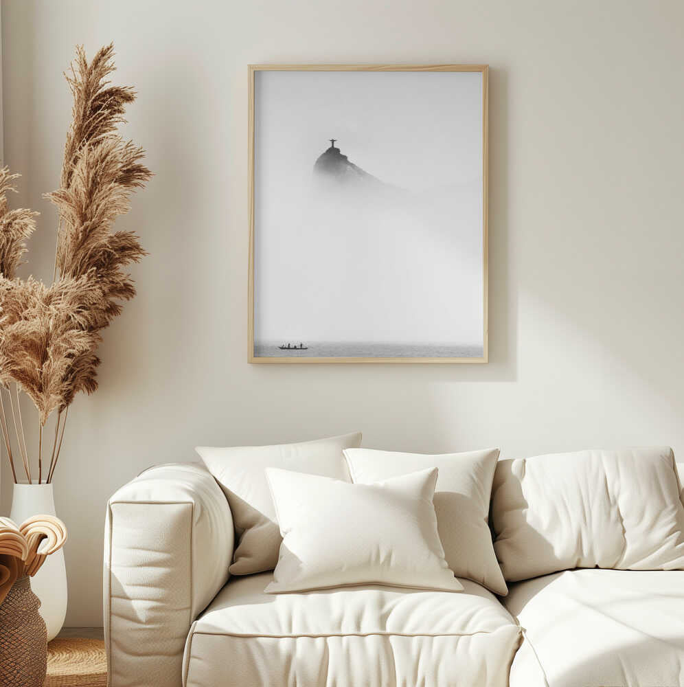 Misty Christ Redeemer Art Print UK — Abstract Calm Wall Art — Bedroom — Wall It All Prints