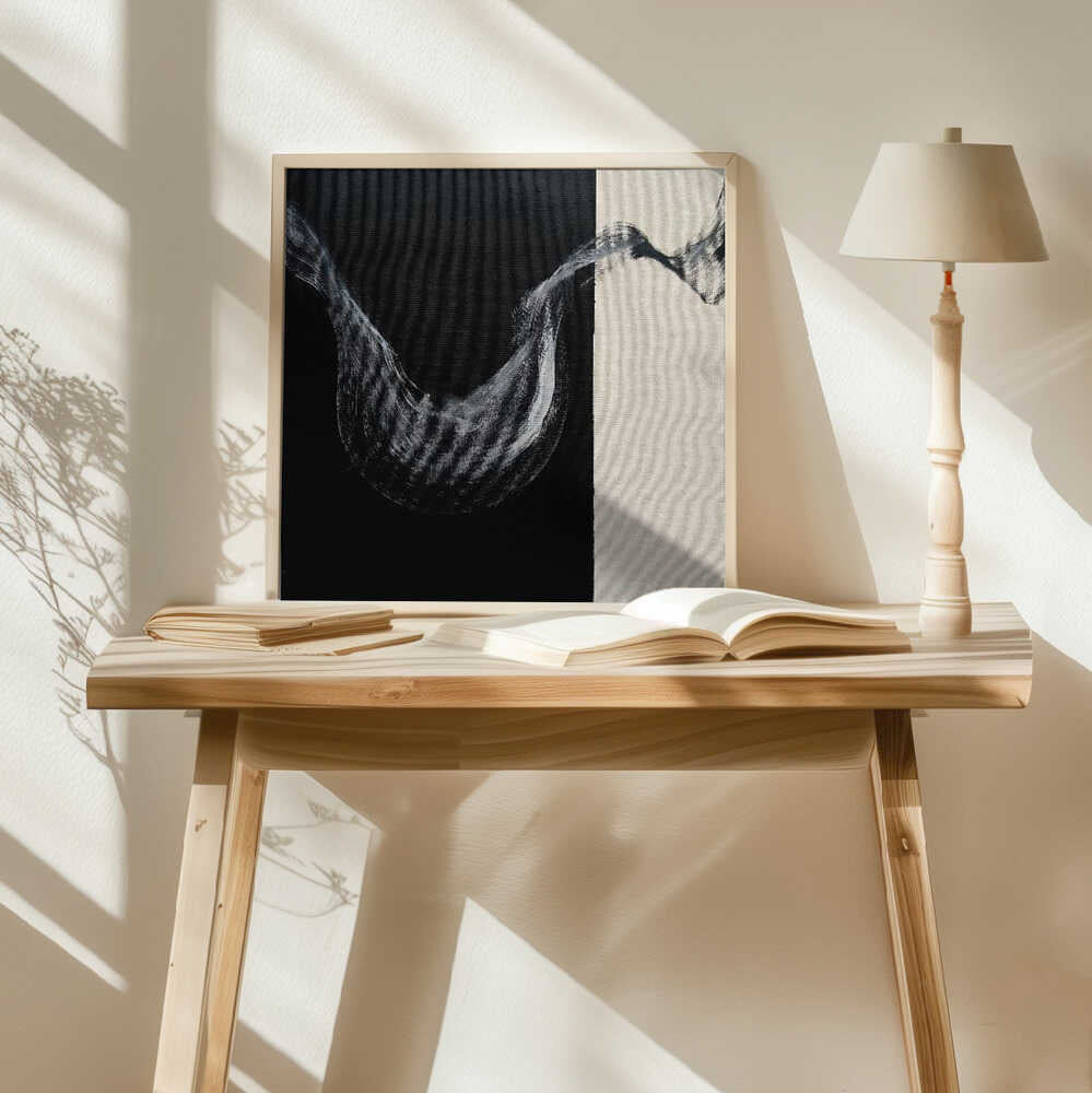 Black White Abstract Flow Art Print UK — Abstract Calm Wall Art — Office — Wall It All Prints