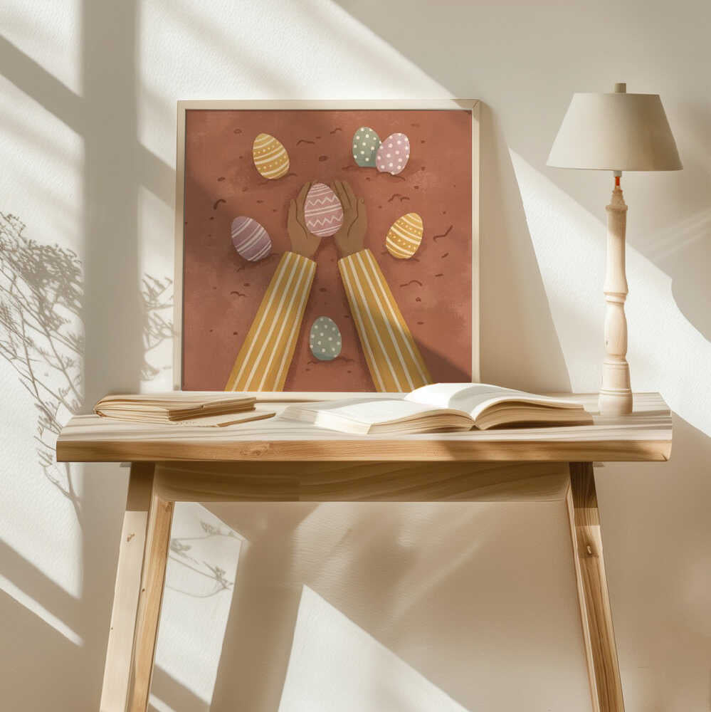 Collecting Easter Eggs Art Print UK — Japanese Calm Wall Art — Nursery — Wall It All Prints