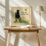 Sassy Cat Rules Art Print UK — Abstract Dark Wall Art — Living Room — Wall It All Prints