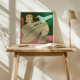 Serene Woman and Bird Art Print UK — Botanical Calm Wall Art — Bedroom — Wall It All Prints