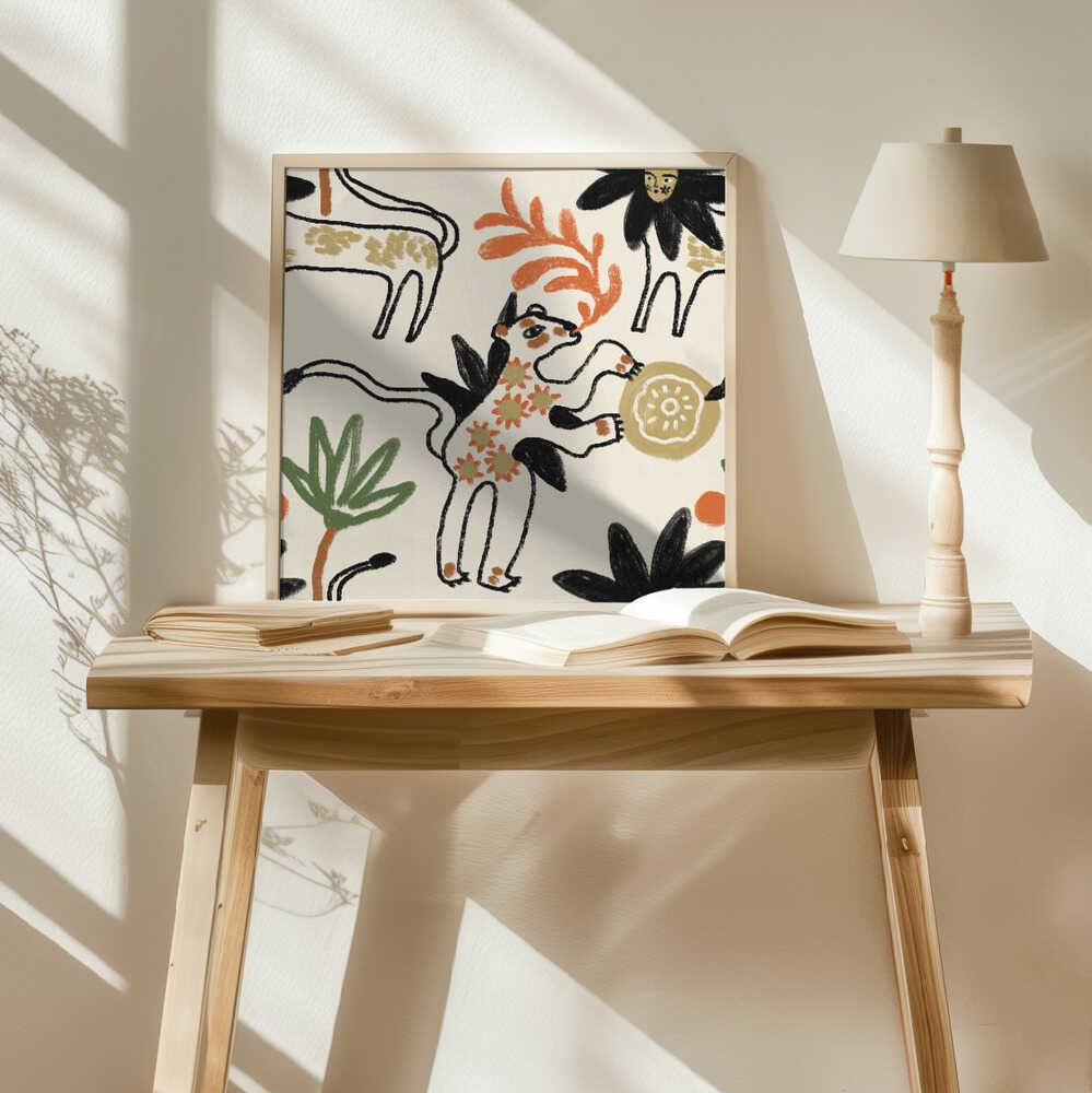 Whimsical Woodland Creatures Art Print UK — Botanical Minimal Wall Art — Living Room — Wall It All Prints