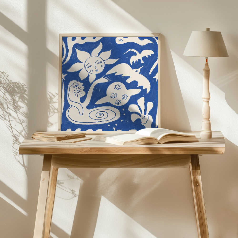 Celestial Folk Dream Art Print UK — Botanical Fresh Wall Art — Living Room — Wall It All Prints
