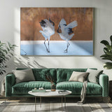Dancing Red-crowned Cranes Art Print UK — Japanese Calm Wall Art — Living Room — Wall It All Prints