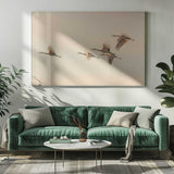 Cranes In Golden Flight Art Print UK — Animal Calm Wall Art — Living Room — Wall It All Prints