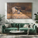 Graceful Cranes in Flight Art Print UK — Landscape Calm Wall Art — Living Room — Wall It All Prints