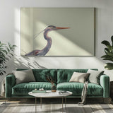 Elegant Blue Heron Art Print UK — Abstract Calm Wall Art — Bedroom — Wall It All Prints