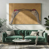 Gentle Crane Kiss Art Print UK — Animal Calm Wall Art — Living Room — Wall It All Prints