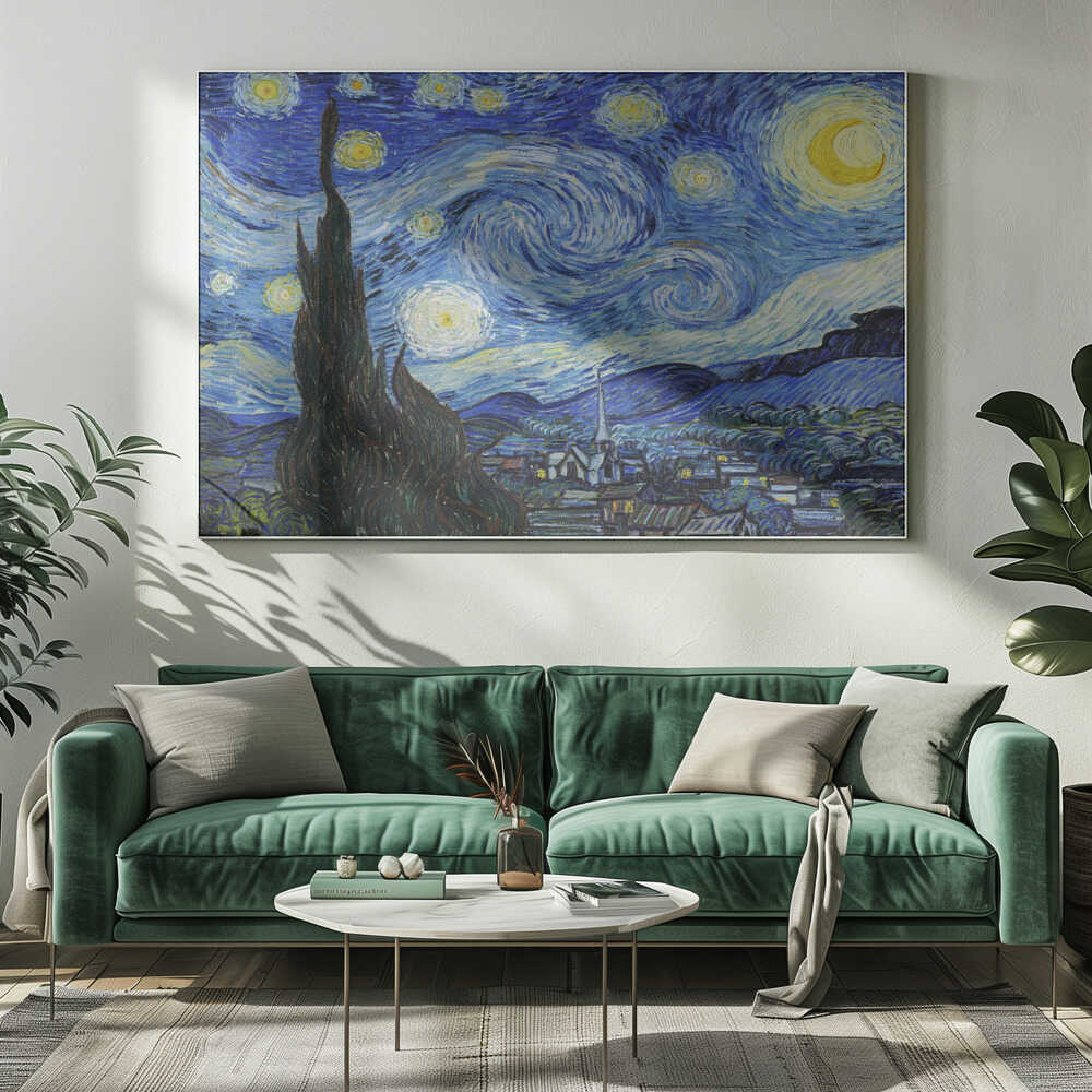 The Starry Night Art Print UK — Celestial Vibrant Wall Art — Living Room — Wall It All Prints